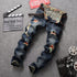 Juniors Frayed Men's Ripped Jeans Mid Waist Jeans Straight Pants